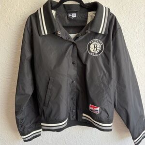 NWOT Brooklyn Nets New Era Black Throwback Bomber Jacket - Women’s Medium $99